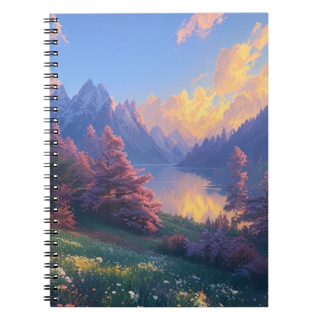 Caderno Espiral Charming River Amidst Towering Peaks (Frente)