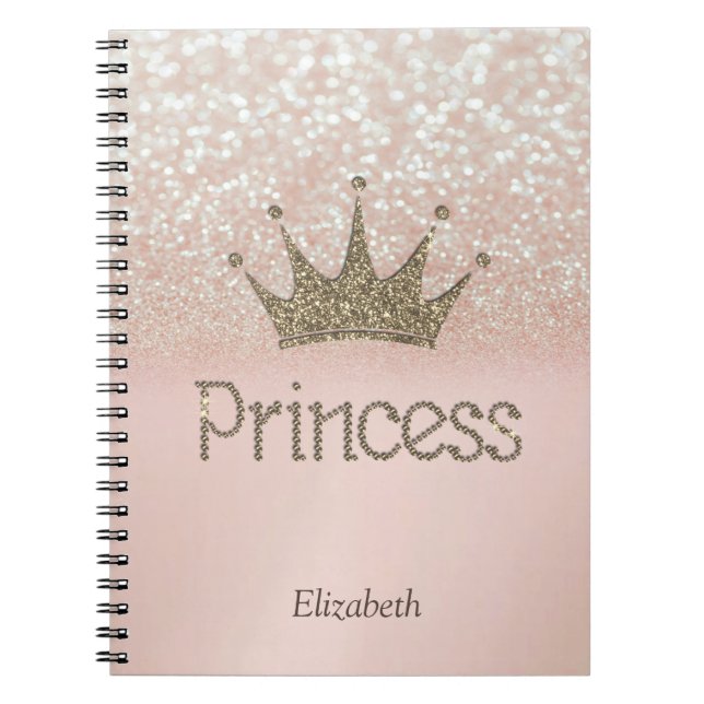 Caderno Espiral Charming Tiara, Princesa, Glitter Bokeh (Frente)