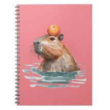 Charmoso Capybara Cute com Laranja