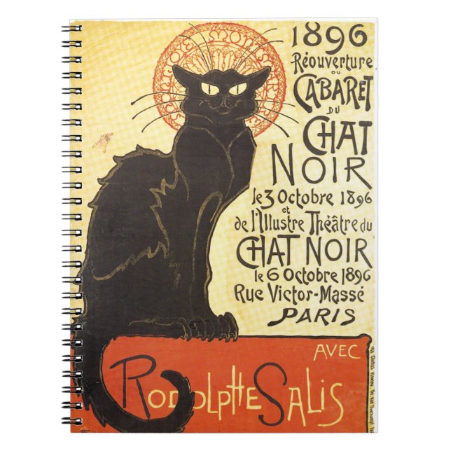 Caderno Espiral Chat Noir - Gato Preto (Frente)