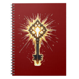 Caderno Espiral Chave de Fantasia Antiga com Luz Mágica – Radiante