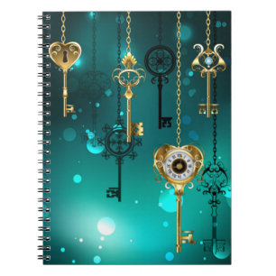 Caderno Espiral Chaves de Esqueleto Anticas em Fundo Verde