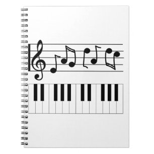 Caderno Espiral Chaves de Piano e Notas Musicais