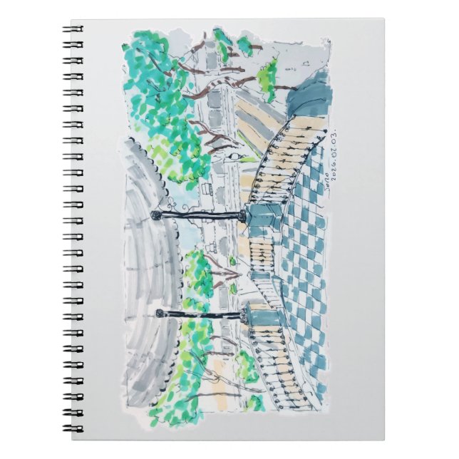 Caderno Espiral Checkerboard Kiosk Park View (Frente)