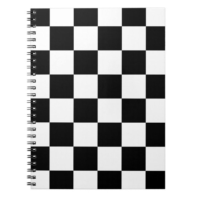 Caderno Espiral Checkered preto (Frente)