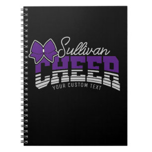 Caderno Espiral Cheerleader de atleta da Escola de NOME ADD da Equ