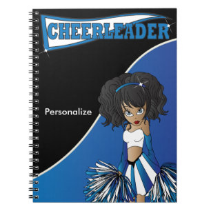 Caderno Espiral Cheerleader DIY Name Notebook azul