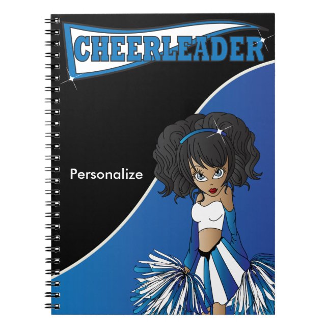 Caderno Espiral Cheerleader | DIY Name | Notebook azul (Frente)