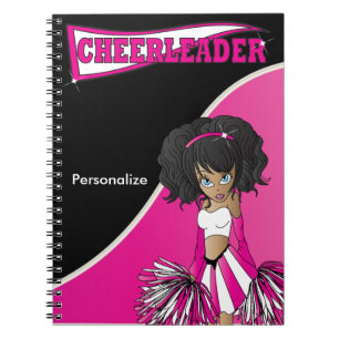 Caderno Espiral Cheerleader   DIY Name   Rosa Quente
