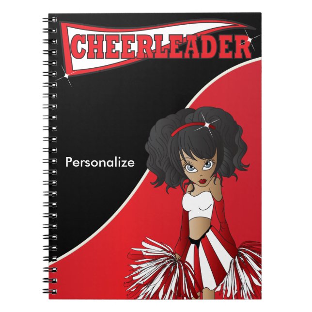 Caderno Espiral Cheerleader | DIY Texto | Notebook vermelho (Frente)