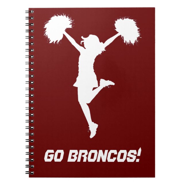 Caderno Espiral Cheerleading customizável do cheerleader do fundo (Frente)