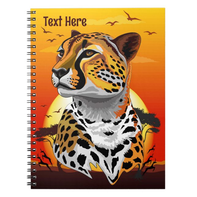 Caderno Espiral Cheetah African Feline Wild Animal (Frente)