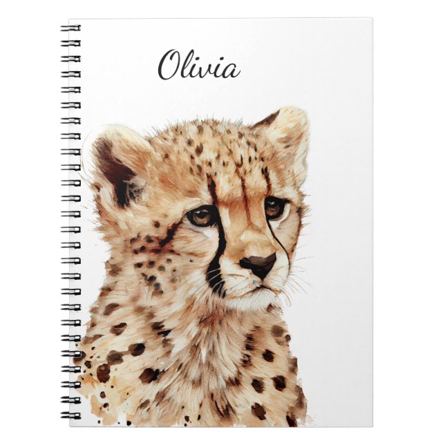 Caderno Espiral Cheetah Face Personalizada (Frente)