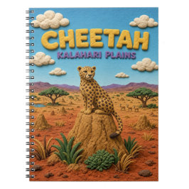 Caderno Espiral Cheetah Kalahari Plains Moderno KlayKoo