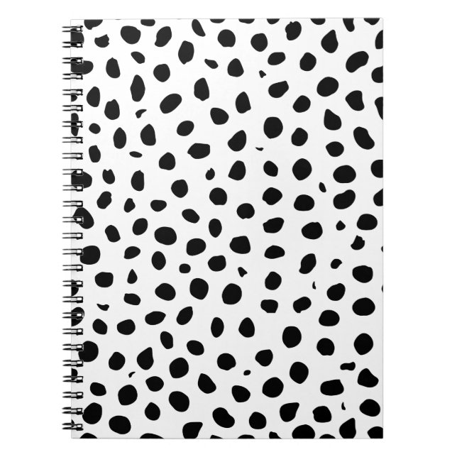 Caderno Espiral Cheetah Spots Preto Branco (Frente)