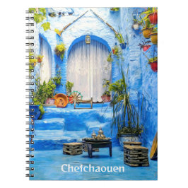 Caderno Espiral Chefchaouen Blue City Marrocos Oil Painting Boho