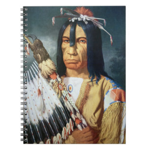 Caderno Espiral Chefe do nativo americano das pessoas do Cree de