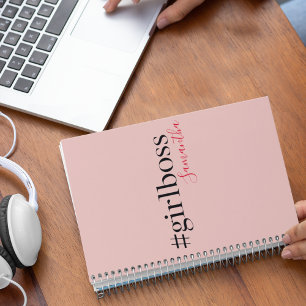 Caderno Espiral Chefe e Nome da Menina Rosa Moderna melhor prese