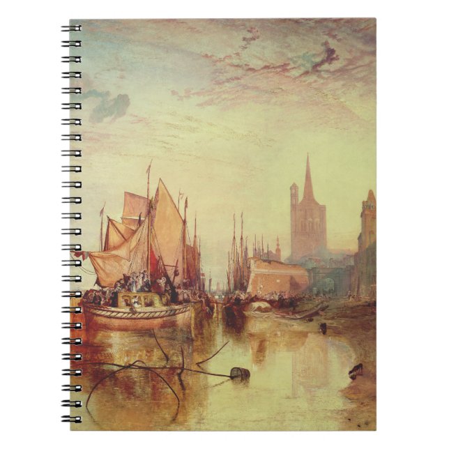Caderno Espiral Chegada de um Packet Boat por Joseph Turner (Frente)