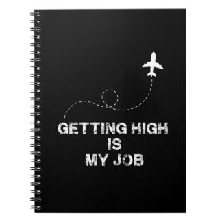 Caderno Espiral Chegar Alto É Meu Trabalho - Memórias de Avião