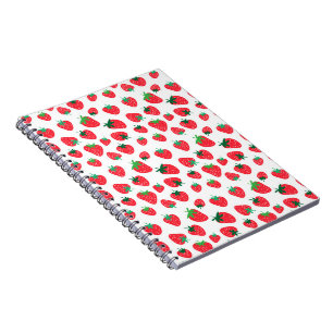 Caderno Espiral Cheio de Morangos