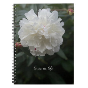 Caderno Espiral Cheio White Peony