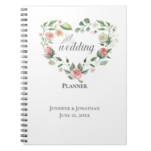 Caderno Espiral Cheire os Rosas, Floral Planner de Casamento de Co