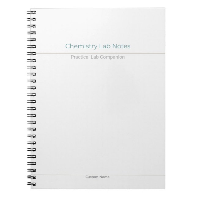 Caderno Espiral Chemistry Lab Notes – Custom Name (Frente)