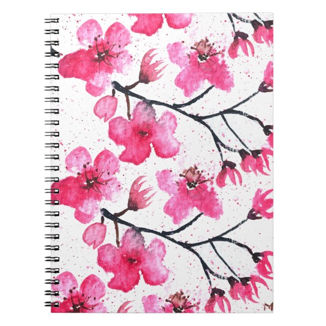 Caderno Espiral Cherry blosom Nature Sakura Floral Japonês (Frente)