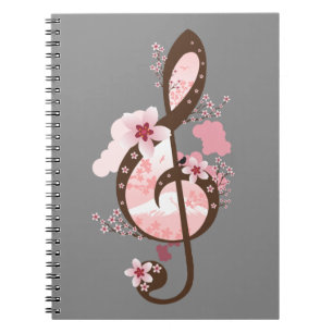 Caderno Espiral Cherry Blossom Music