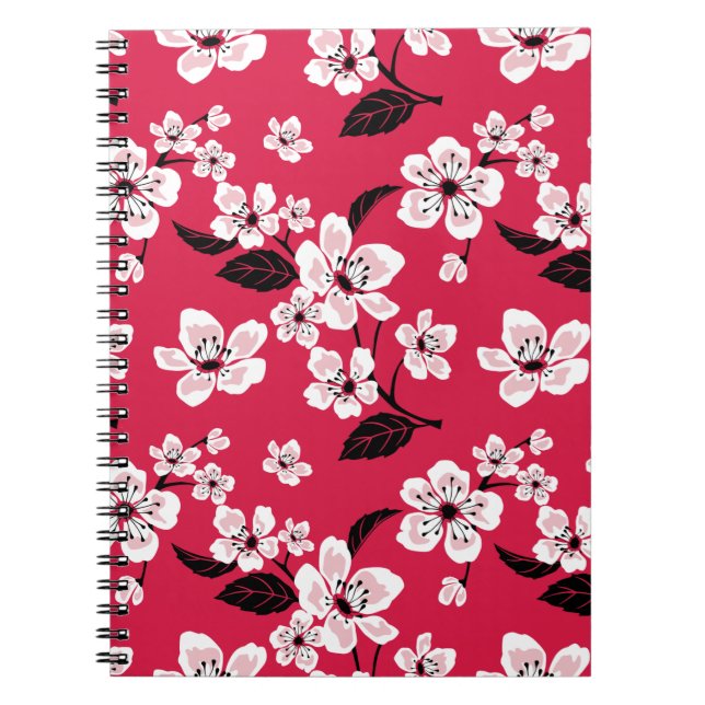 CADERNO ESPIRAL CHERRY BLOSSOM - SAKURA (VERMELHO) (Frente)