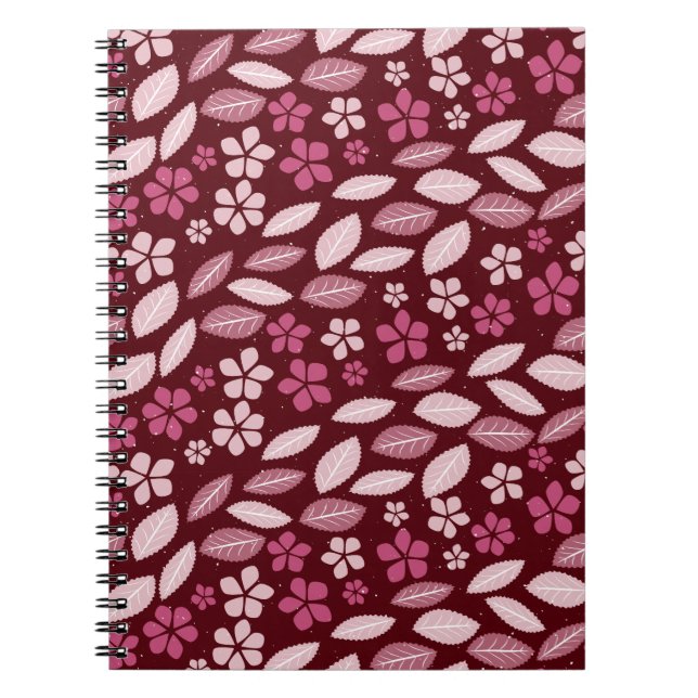 Caderno Espiral Cherry Blossom Way - Burgundy Foto Espiral Noteboo (Frente)