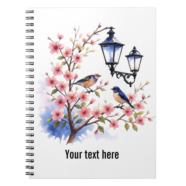 Caderno Espiral Cherry Blossoms Modelo (Frente)