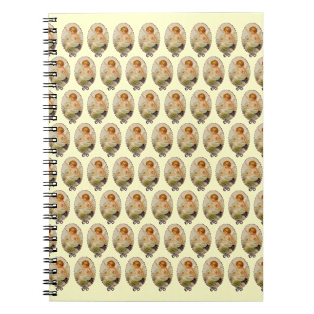 Caderno Espiral Cherubs Vintage personalizáveis (Frente)