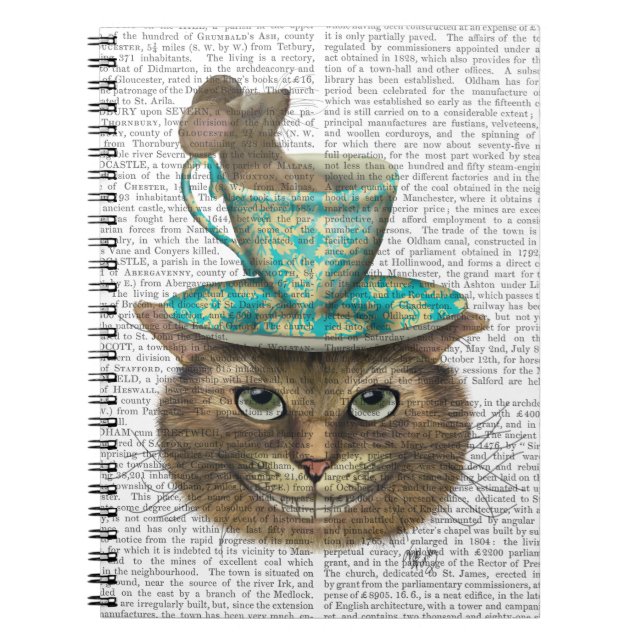Caderno Espiral Cheshire Cat com Copa na Cabeça (Frente)