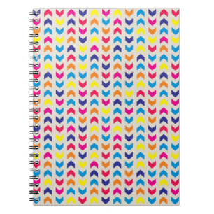 Caderno Espiral Chevron asteca colorido