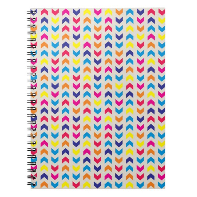 Caderno Espiral Chevron asteca colorido (Frente)
