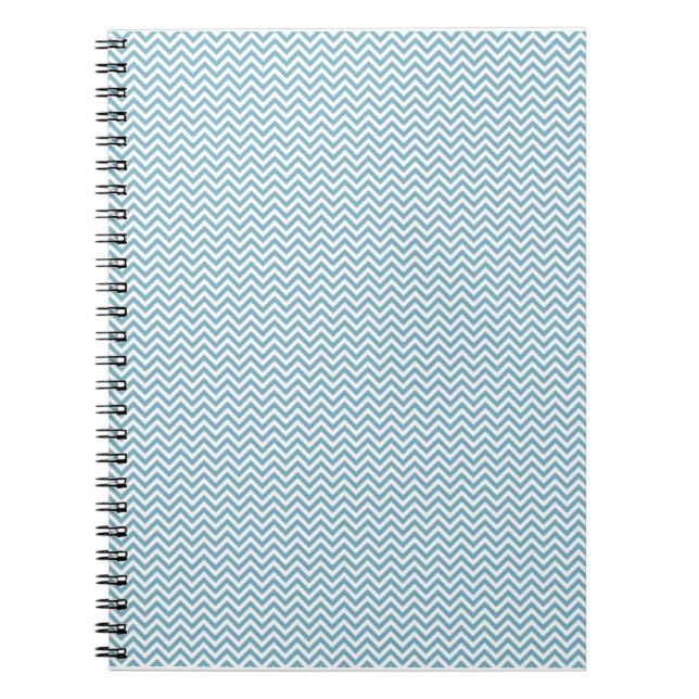 Caderno Espiral Chevron Azul com Monograma (Frente)