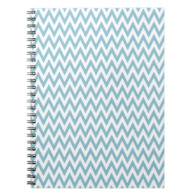 Caderno Espiral Chevron Azul e Branco (Frente)