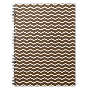 Caderno Espiral Chevron castanho chocolate e branco Pt68