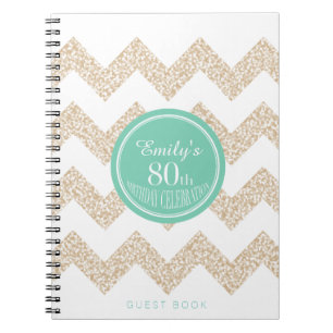 Caderno Espiral Chevron escolhe o GuestBook da festa de