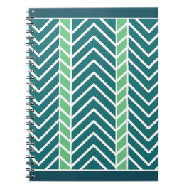 Caderno Espiral Chevron Pattern Teal