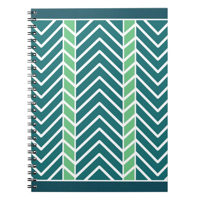 Caderno Espiral Chevron Pattern Teal (Frente)
