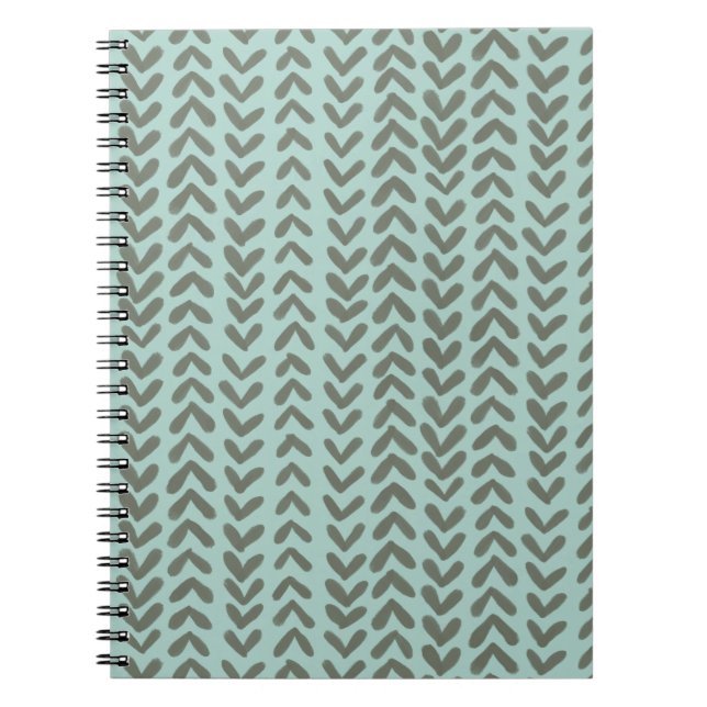 Caderno Espiral Chevron stripe - sage green notebook (Frente)