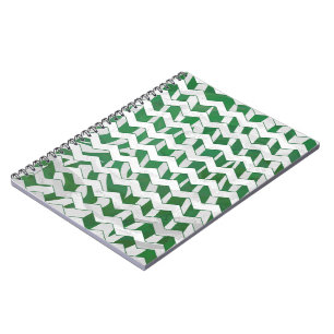 Caderno Espiral Chevron Zebra Green e White Impressão