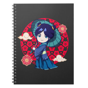Caderno Espiral Chibi Anime Kawaii Kimono