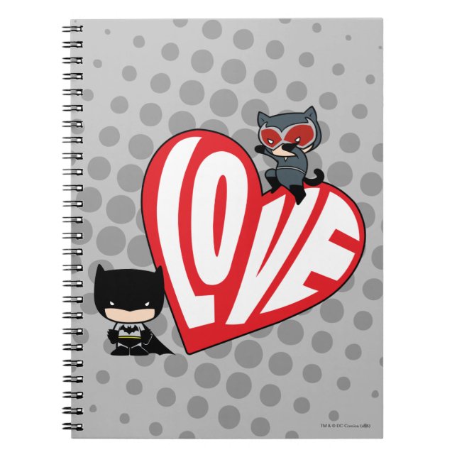Caderno Espiral Chibi CatWomen Punt em Batman (Frente)