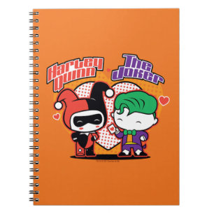 Caderno Espiral Chibi Harley Quinn & Chibi Joker Hearts