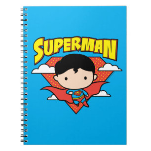 Caderno Espiral Chibi Superman Bolinhas Shield e Nome