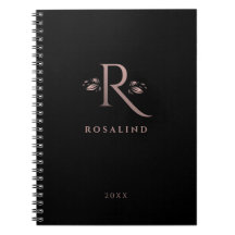 Chic Black e Faux Rosa Dourado R - Letra Monograma